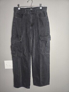 JBD Black Wide Leg Baggy Jeans Size 28